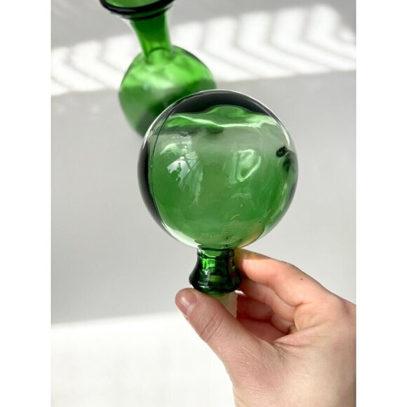 Vintage Midcentury modern Empoli Glass Square Decanter w/ Stopper - Picture 5 of 10